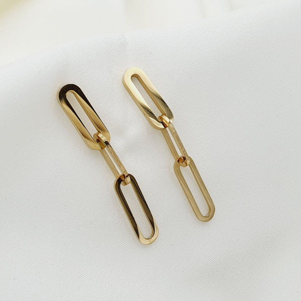 bijou femme boucles d’oreilles rubia trombones acier doré